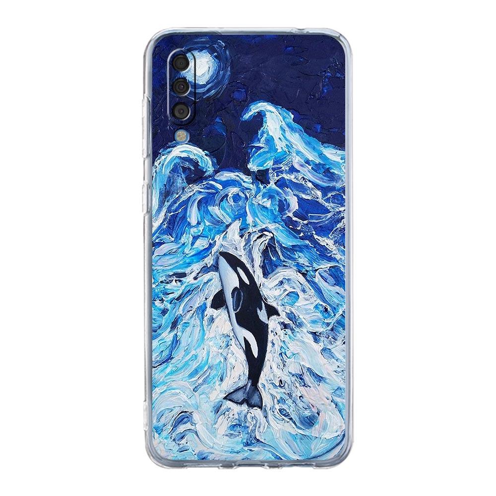 Case For Samsung A54 A52 A50 A70 A40 A20S A20E A02S A12 A14 A16 A22 A24 A42 A34 A32 5G A04s A06 Orca ocean lovely killer whale