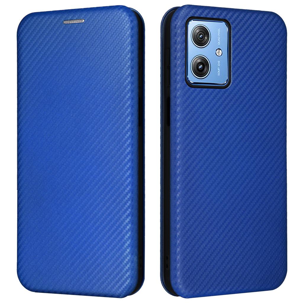 For Motorola Moto G64 5G Case Carbon Fiber Texture Leather Cover with Card Slot