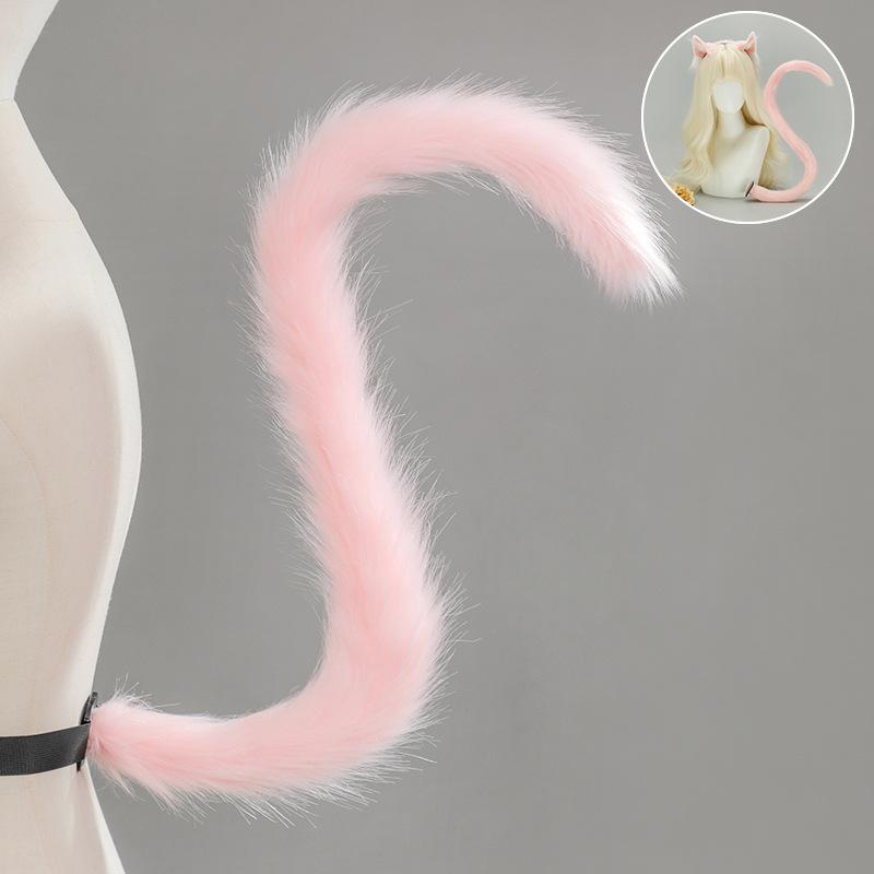 Handmade Plush Cat Ear Headband & Tail Set - Realistic Cosplay Props for Anime Conventions