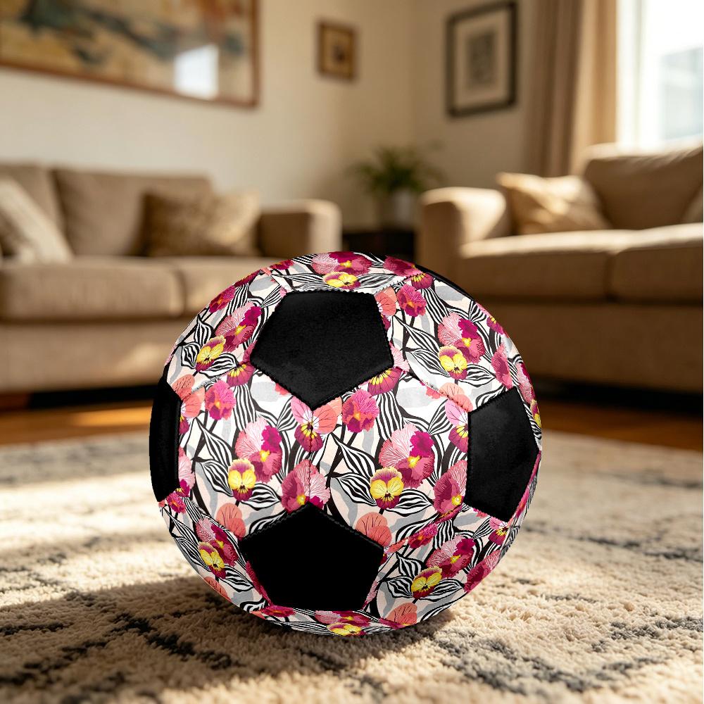 1pc Floral Zebra Print Outdoor Sports Football, Size 5, Comfortable And Durable Feel,Gift yy26060477