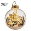 Garden Holiday Ornaments Glowing Christmas Story Ornament, Light-Up 3D Hanging Ball with Warm LED, Mini Decorative Spheres for Holidays Scene