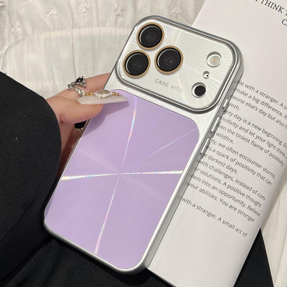 Galvanisierter Bumper Aurora Laser Glänzend Kristall Handyhülle Für iPhone 17 16 15 14 Pro Max Linsenschutz Stoßfest Hybrid PC Abdeckung