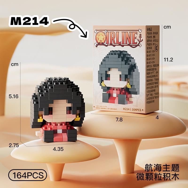 New ONE PIECE Sun God Nika Luffy Micro Action Block Chopper Ace Buggy 3D Anime Model Assembly Mini Bricks Figure Toys For Gift