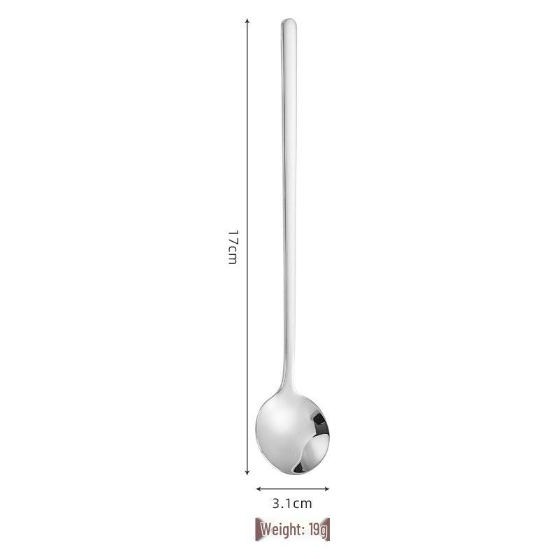 304 Stainless Steel Long Handle Spoon for Seasoning, Coffee, Milk Tea, Dessert, and Honey