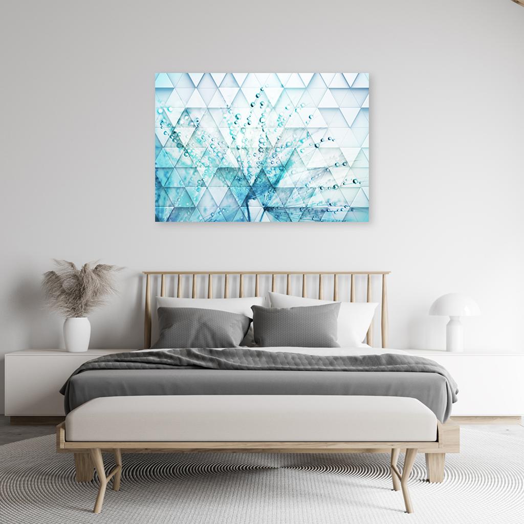 Canvas Print Turquoise Dandelion In Dewdrops