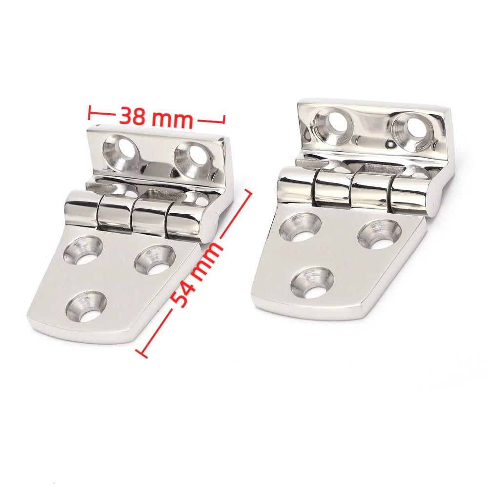 2 PCS 316 Stainless Steel Marine Offset Hinge Mirror Polished 2-1/5" x 1-1/2" Boat Shortside Hinge Offset Short Side Design
