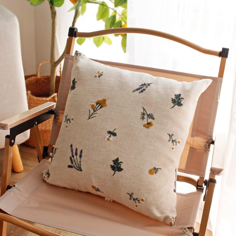 1PC Cotton Linen Pillowcase Soft and Comfortable Cushion Cover Home Decor Sofa Pillows Living Room Couch Ornament Invisible Zip