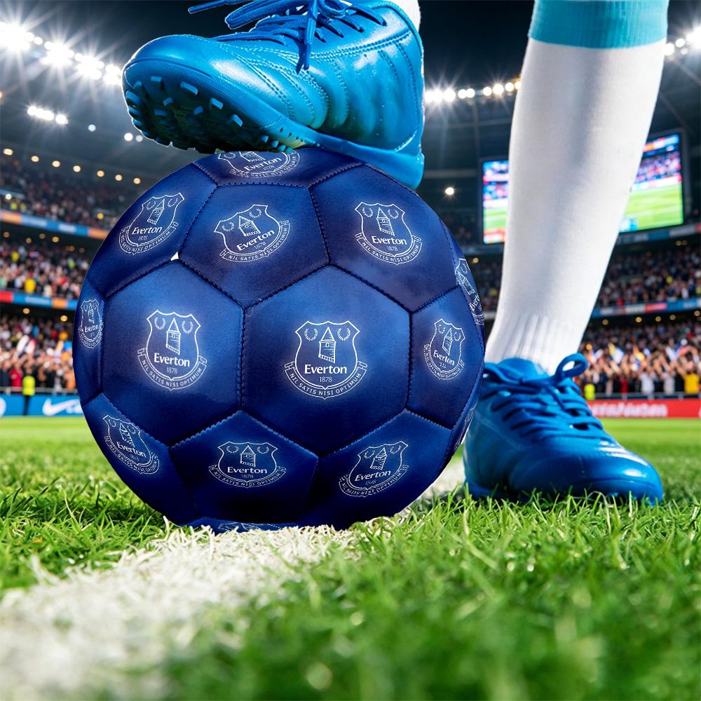 Balón de Fútbol Estampado del Everton Talla 5, Balón de Fútbol Antideslizante para Partido de Adultos, Souvenir para Aficionados al Fútbol