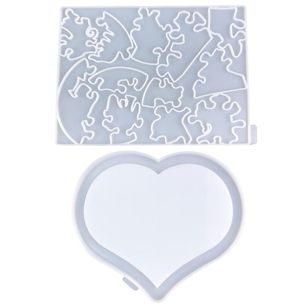 Creative Heart Shaped Epoxy Resin Molds Versatile Heart Puzzle Shaped Resin Molds Personalized Heart Accessories Moulds