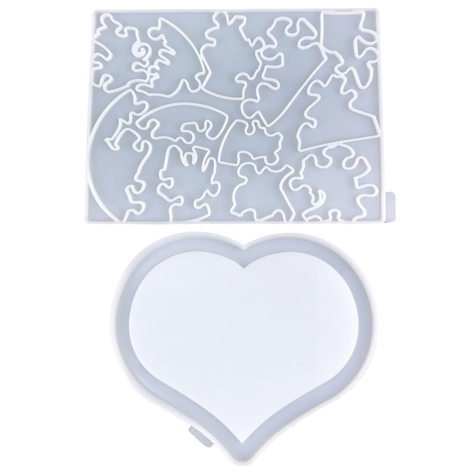 

Creative Heart Shaped Epoxy Resin Molds Versatile Heart Puzzle Shaped Resin Molds Personalized Heart Accessories Moulds