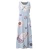 Women's Casual Comfortable Floral Print Sleeveless Cotton Pocket Dress
