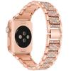 Compatible with Apple Watch 9/8/7: Luxury Women's Three-Bead Full Diamond Metal Strap