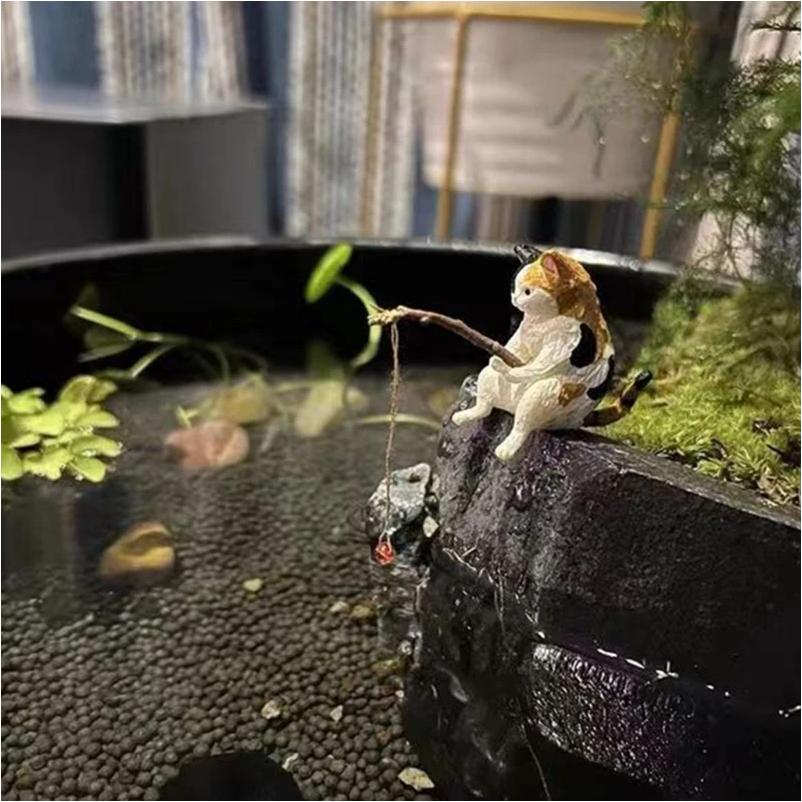Fish Landscaping Cartoon Fishing Ornaments Aquarium Accessories Household Supplies Home Office Decoration