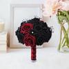 Artificial Rose Flowers Black Leaves Dark Wedding Ornament Twig Goth Flower Bouquet for Theme Party