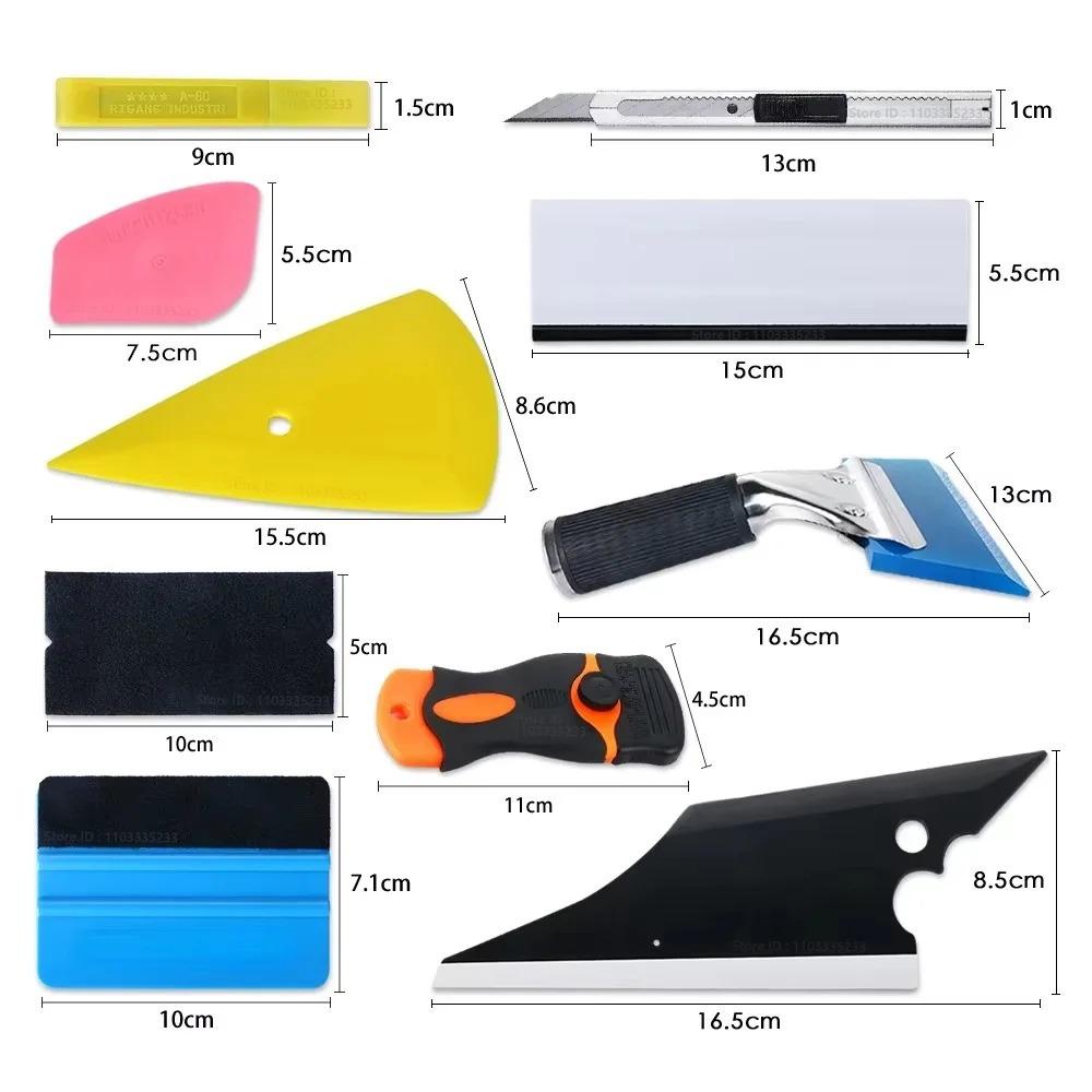 Professional Automotive Vinyl Wrap Tool Kit: Carbon Fiber Squeegee, Razor Scraper for Car Window Tint Film Accessories