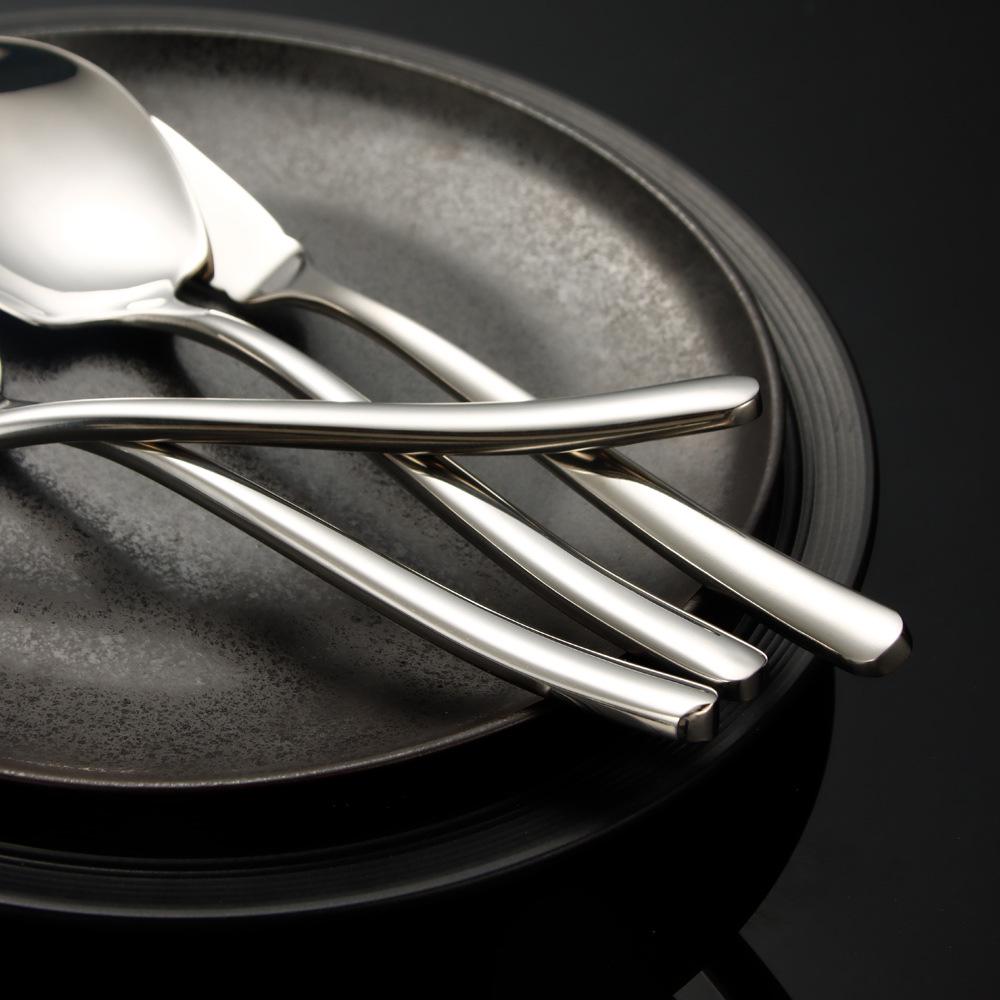 Moonlight Series High-End Stainless Steel Western Tableware Set - Thick Steak Knife, Fork, Spoon.