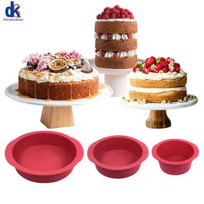 3 STÜCKE/SET Runde Silikonform 4 Zoll 6 Zoll 8 Zoll Rot Gebäck Kuchen Schokolade Formen DIY Zuhause Backform Backwerkzeuge