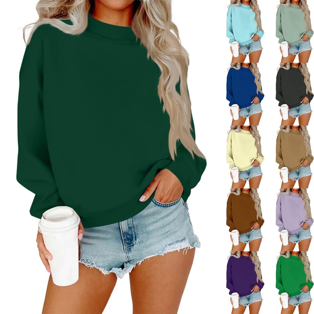 Women's Casual Fashion Round Neck Long Sleeve Sweatshirt