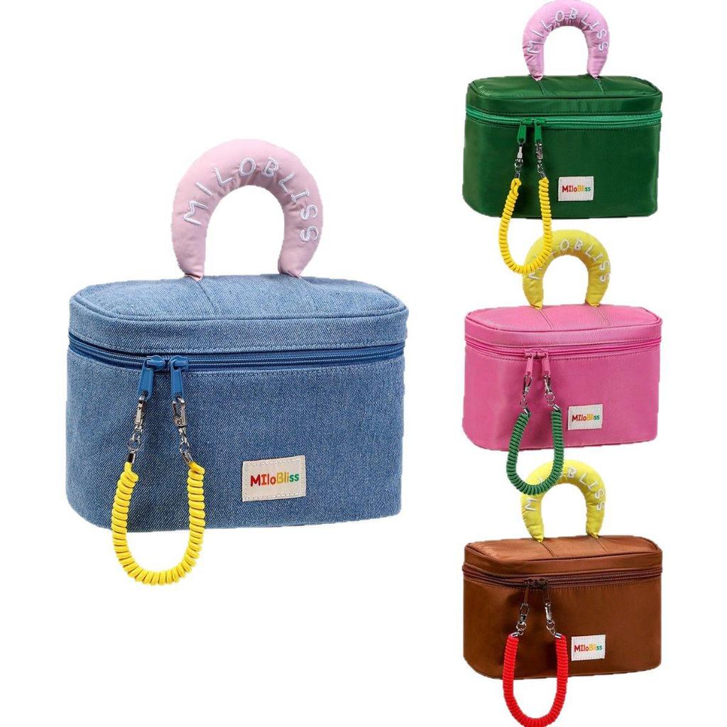 High-Capacity Cute Contrast Color Waterproof Cosmetic Bag for Women