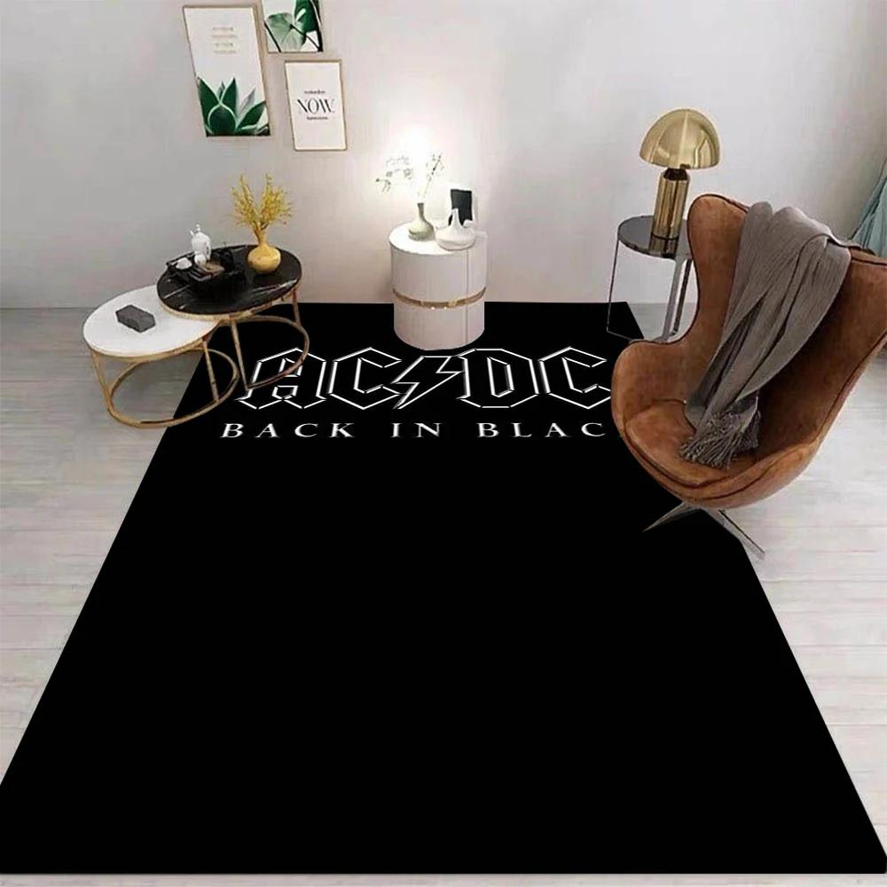 BAND A-AC-DC Prints Carpet Modern Home Living Room Decor Rugs Music Design Room Decor Floor Mat Non Slip Washable Birthday Gift