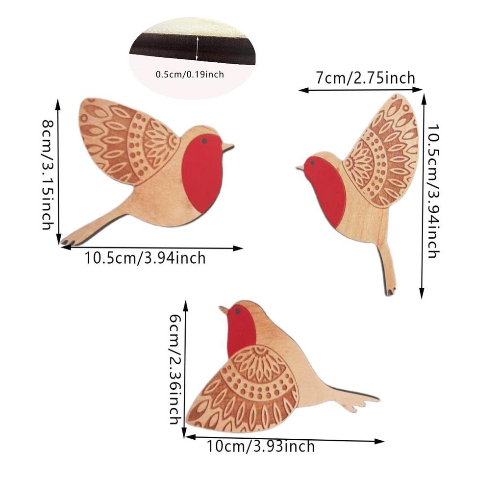 3Pcs Wooden Birds Wall Hanging Decor Nordic Home Decoration Boho Wall Art Room Decors Aesthetic for Living Room Bedroom Gift