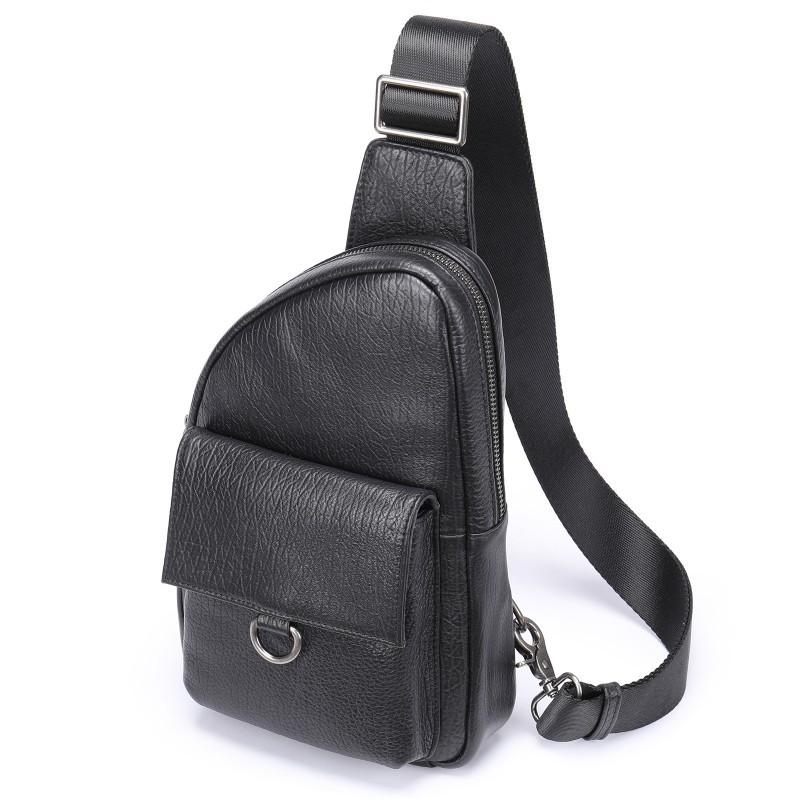 Real Cowhide Personalized Chest Bag Genuine Leather Trendy Brand Men s Shoulder Crossbody Fashionable Casual