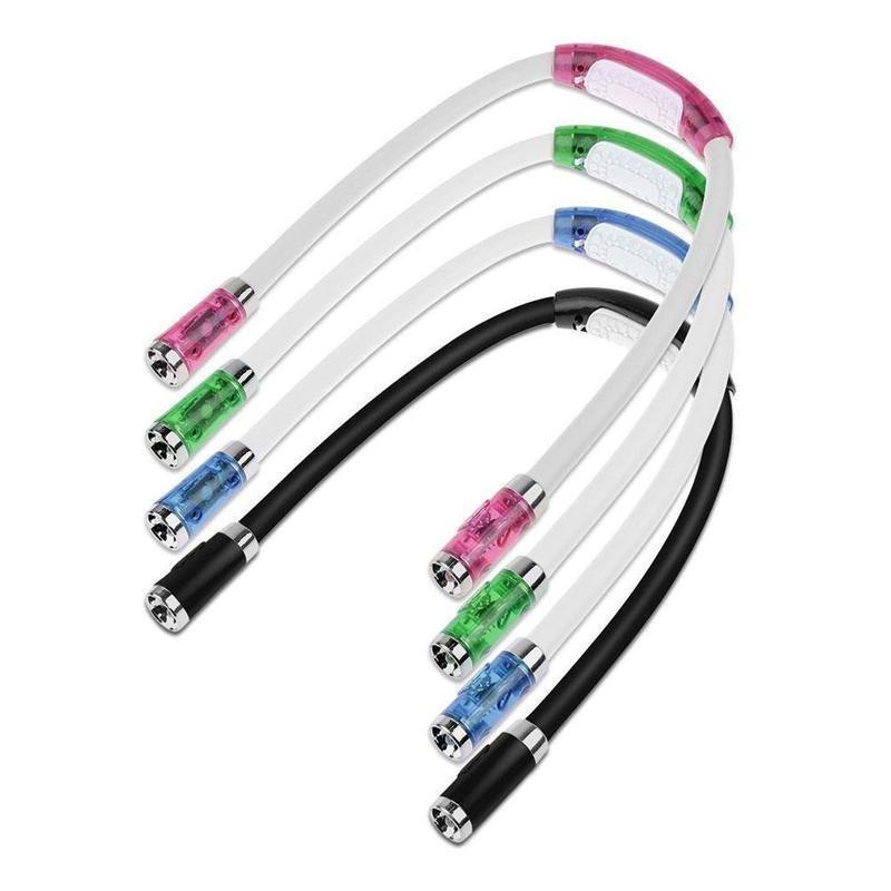 LED lampka do przytulania elastyczna regulowana latarka na szyję do nauki kolorowa do czytania