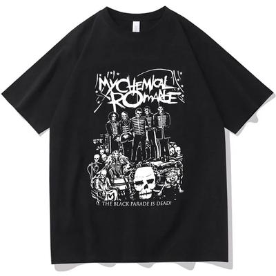 My Chemical Romance Tričko Mcr Dead Unisex Dámské Tričko nadměrné velikosti Černá Parade Punk Rock Gotická Bavlněná trička Letní Streetwear