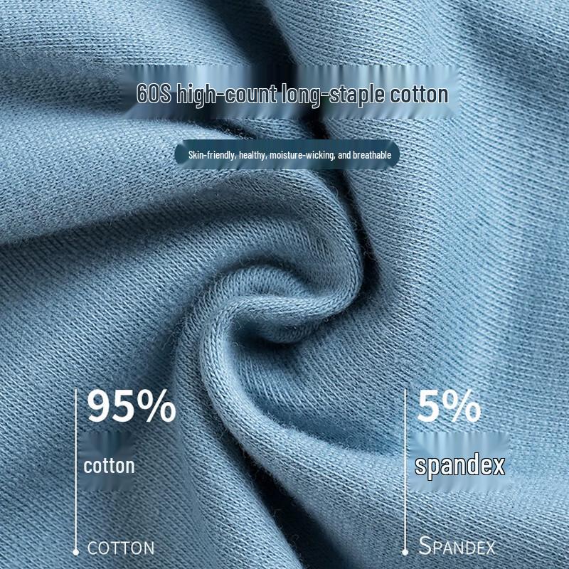 Yalu Men's 10A Antibacterial Pure Cotton Boxer Briefs 4-Pack