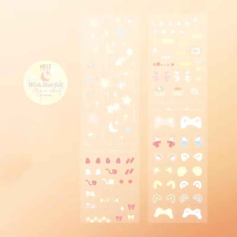 

1 шт. мультфильм граффити ПЭТ белые чернила вырубная лента корейский Guka справочник круглая наклейка канцелярские принадлежности