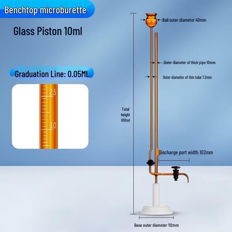 Jundingying Glass Clamp Micro Burette with PTFE Stopcock