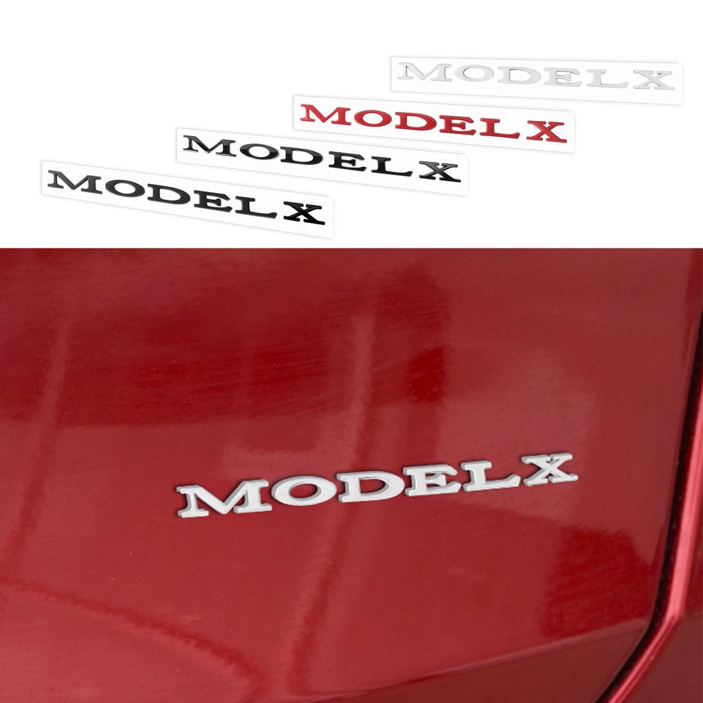 1PC 3D ABS Model S Y X Letters Logo Car Rear Trunk Badge Sticker Valve Cap For Tesla Model X S 3 Cybertruck P85D Car Accessories