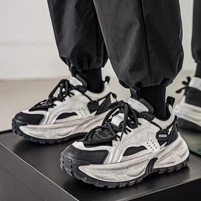 22 Autumn New Platform Dad Shoes Leather Surface Casual Old Sports Running Shoes Hong Kong Style
