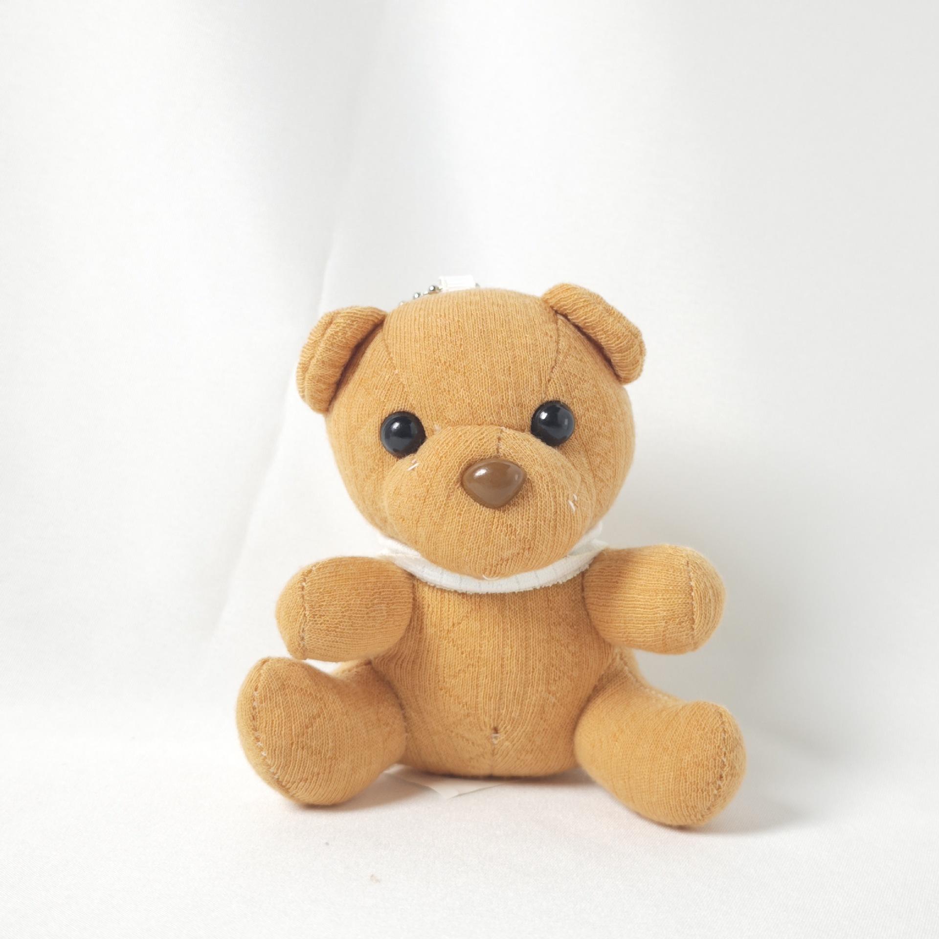 

Bear Doll Small Plush Doll, Keychain Sitting Bear Doll Pendant Doll 10cm темно-коричневого