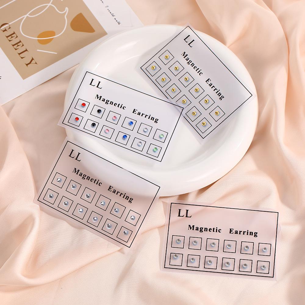 Colored Mini Magnetic Clip-on Earrings and No-Piercing Magnetic Nose Studs