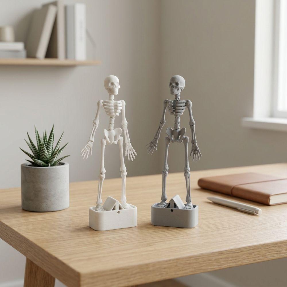 3D Printed Dancing Skeleton Aquarium Bubbler Movable Oxygen Skeleton Halloween Decor