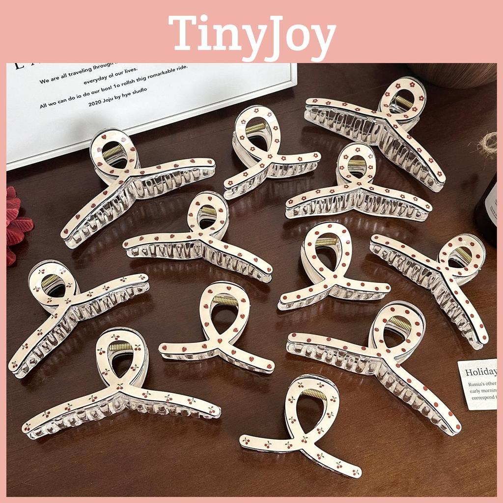 Trendy Hair Large Claw Clips Featuring Floral And Strawberry Prints Women For