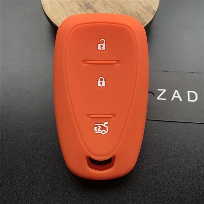 

ZAD silicone car key cover case For Chevrolet Cruze Spark Onix Volt Aveo Sonic 3 button remote keyless fob holder protect shell помаранчевий