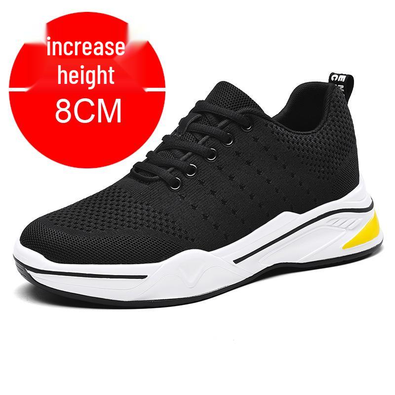 Men's Summer Height-Boosting Breathable Mesh Sneakers (8cm/6cm Hidden Heel) Korean Style Casual Running Shoes