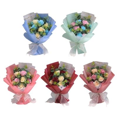Artificial Rose Bouquets Room Decorations Soap Petals Bouquets for Mother Day Valentines Day Anniversary Christmas