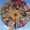 Cute Cartoon Pirate Print Folding Umbrella Kawaii Anime Style Compact Portable Travel Umbrella UV Protection Adult Gift