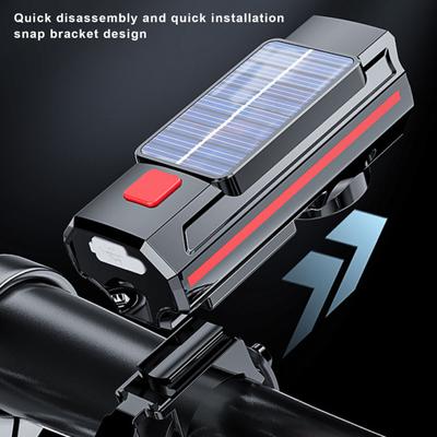Universelles Fahrrad-Frontlicht mit Hupe, multifunktionales, solarbetriebenes Fahrradlicht mit hoher Helligkeit und großer Reichweite