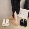 Cozy Thick Soled Cotton Slippers For Women Stylish High Platform Fuzzy House Shoes