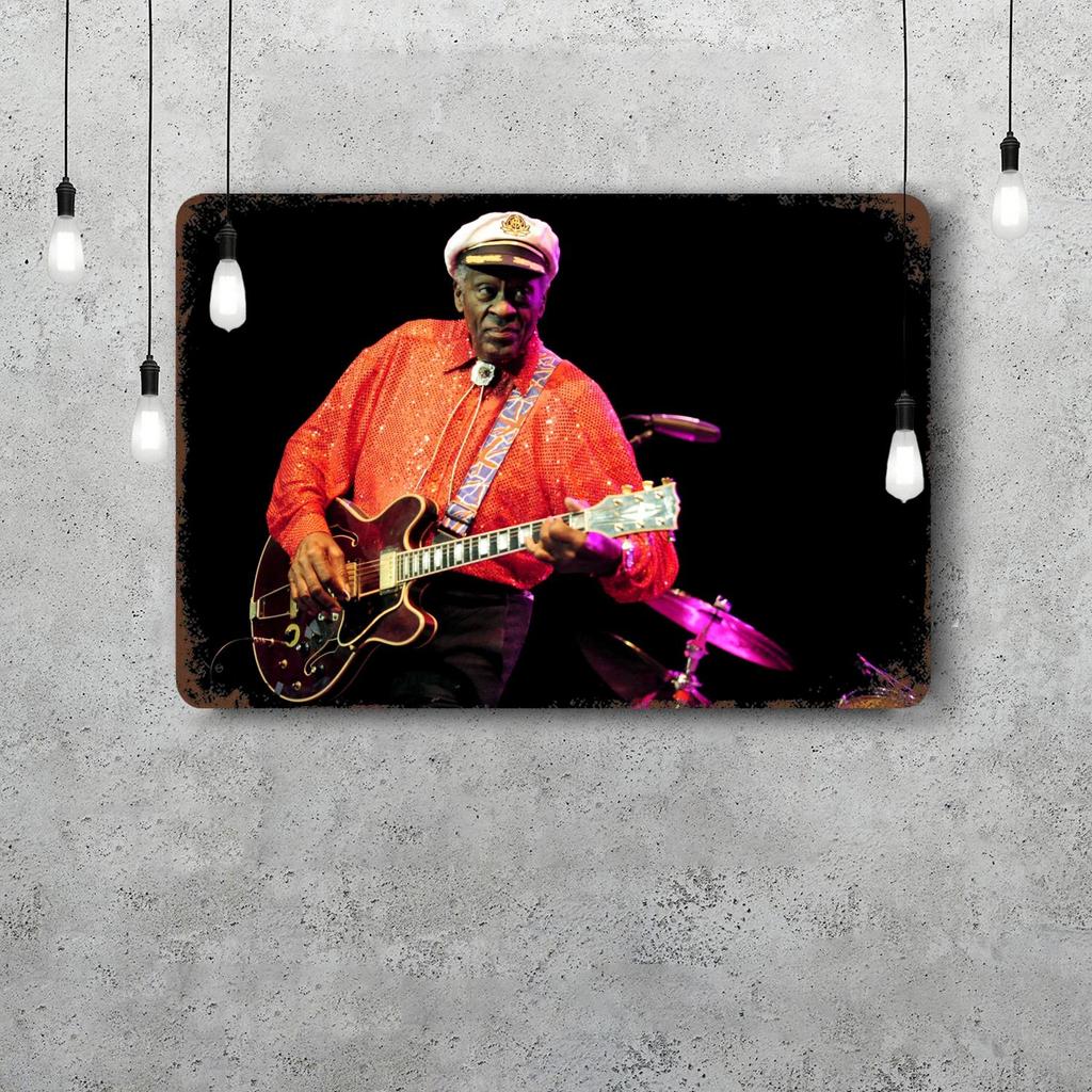 Chuck Berry Band Decor Poster Vintage Tin Sign Metal Sign Decorative Plaque for Pub Bar Man Cave Club Wall Decoration