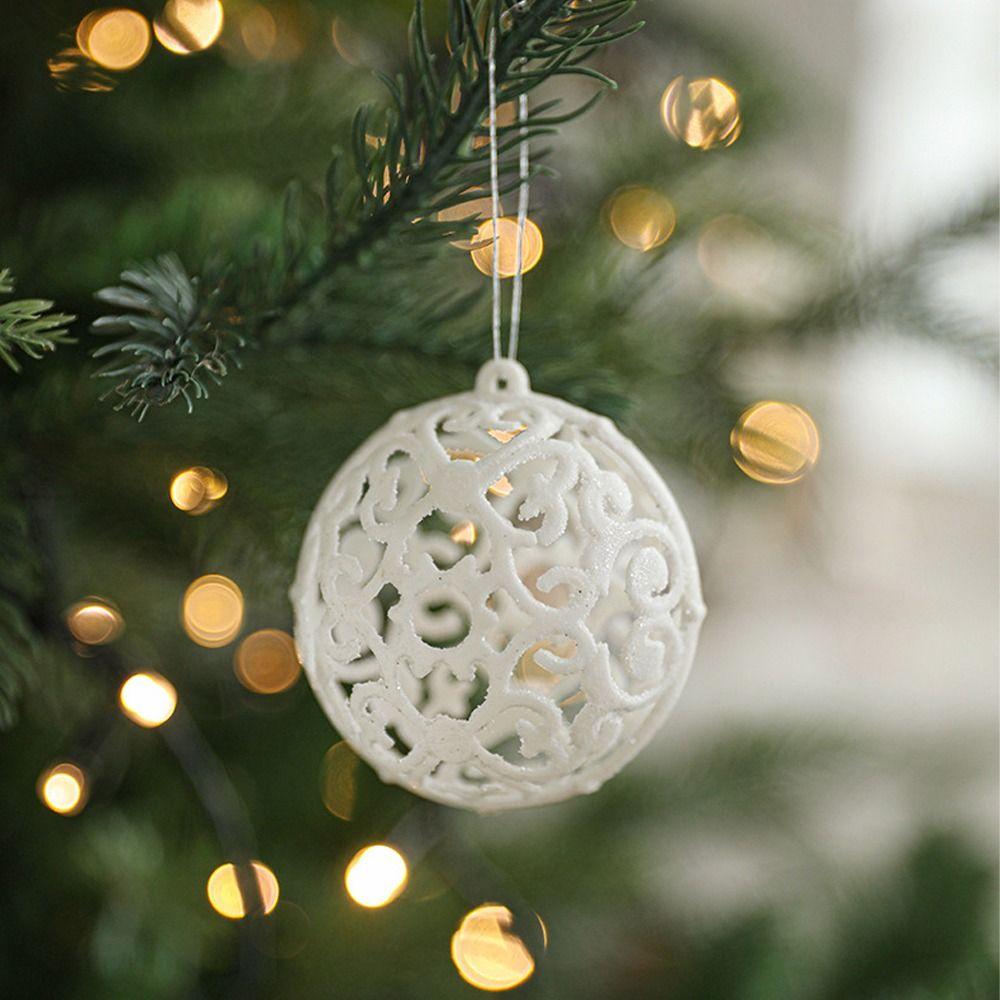 6cm/3.5cm Christmas Hanging Balls Plastic Christmas Tree Pendants  Hotel Office Decor