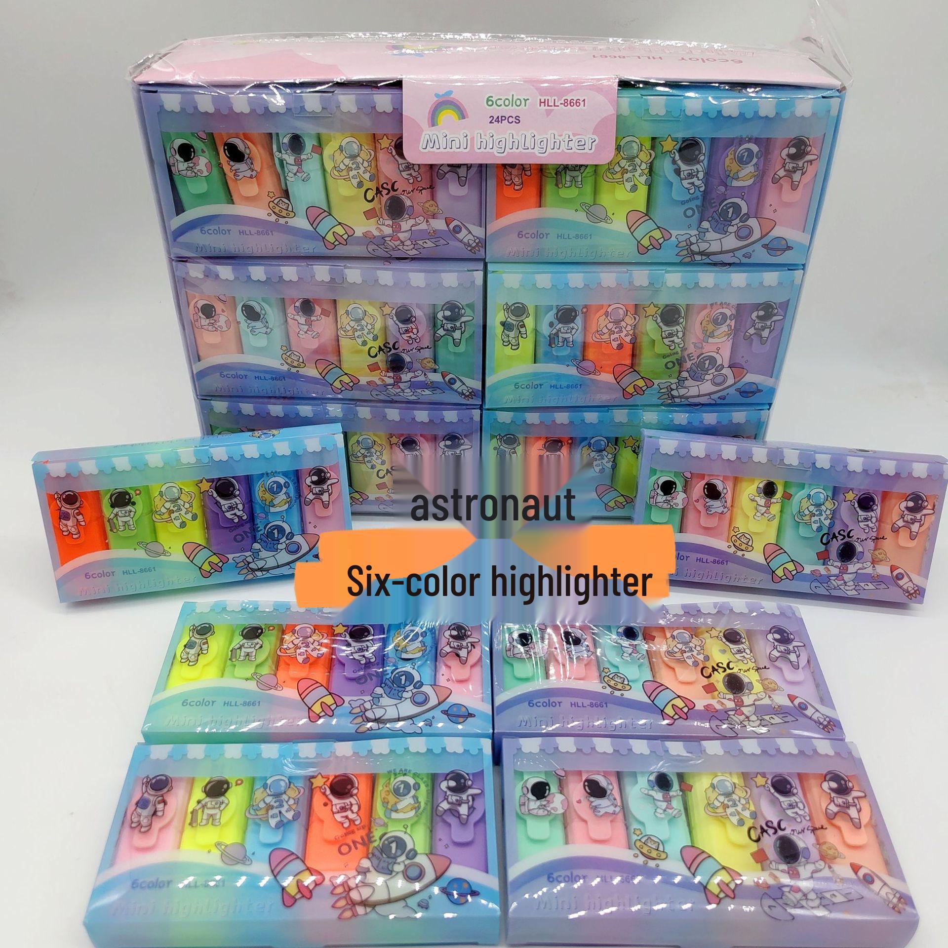 Sanrio Candy Color Six-Color Fluorescent Markers – Student Gift Set Chisel Tip