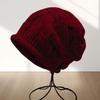 Autumn Winter Rolled Edge Knitted Cap Fashion Women'S Outside Sports Cold Protection Warm Beanie Hat