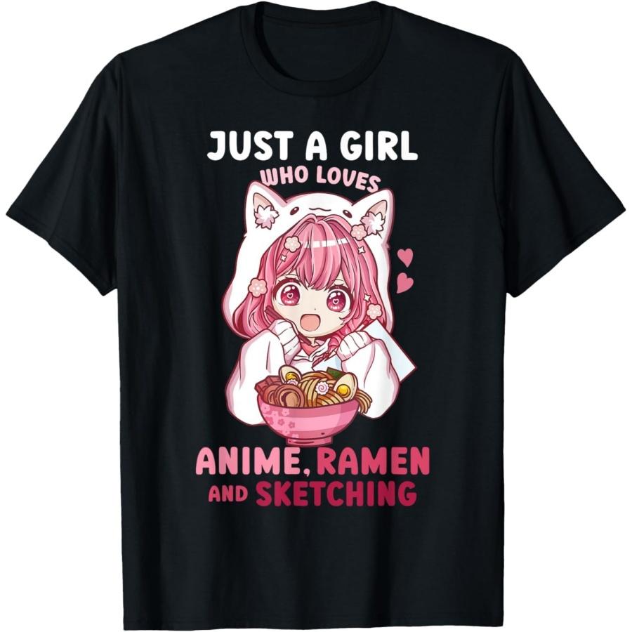 Evports Anime Ramen Sketching Just a Girl Who Loves Anime Sketching T-Shirt XXXXXL чёрный