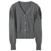 Sancai Women's 2026 Autumn V-Neck Knitted Cardigan