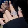 Silve Gorgeous Shiny Stone Zircom Ring For Women Engagement Wedding High Quality Fine Jewelry